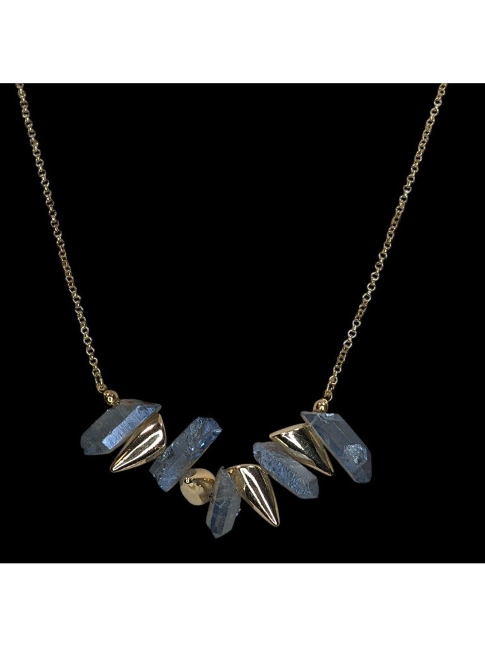 NWT Viola Witchy Blue Aura Quartz Statement Necklace